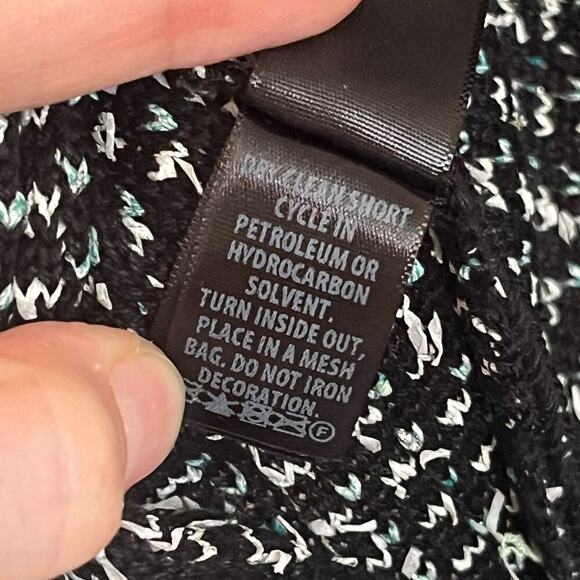 St. John Tweed Eyelash Space Dye Sheath Dress Black Green White 6 - Picture 9 of 9